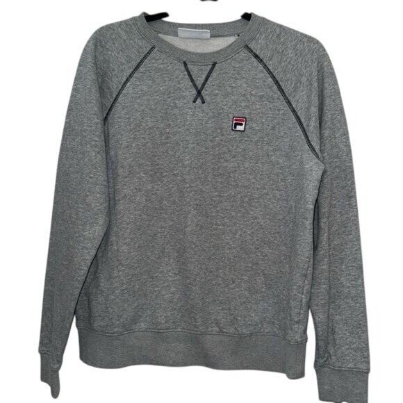 Fila Mens Grey Crewneck Sweatshirt Size L Cotton & Polyester Blend Casual Wear - Picture 1 of 8